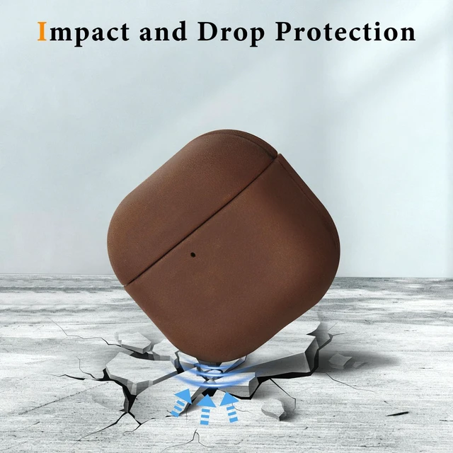 Alt view image 2 of 7 - Genuine Leather AirPods 5 & AirPods 4 Case Compatible with MagSafe Handcrafted Vintage Leather Develops Unique Patina, Shockproof Drop Protection Ideal for Business Commute and Daily Use