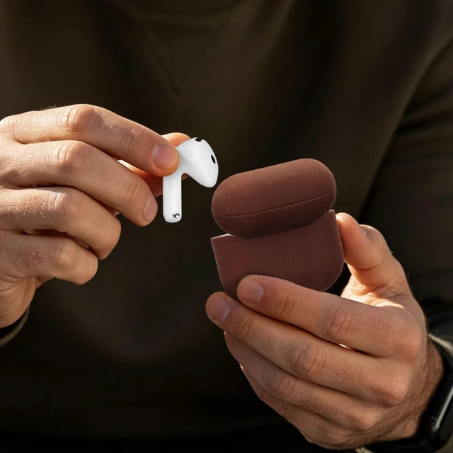 Alt view image 7 of 7 - Genuine Leather AirPods 5 & AirPods 4 Case Compatible with MagSafe Handcrafted Vintage Leather Develops Unique Patina, Shockproof Drop Protection Ideal for Business Commute and Daily Use