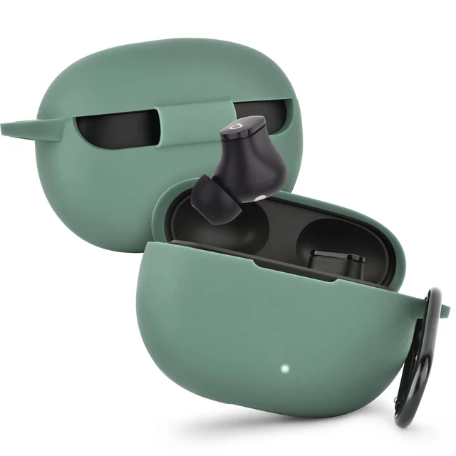 Alt view image 2 of 5 - Silicone Case Compatible with Beats Studio Buds Case 2021 Soft Protective Cover for Beats Wireless Earbuds with Keychain (Cactus Green)