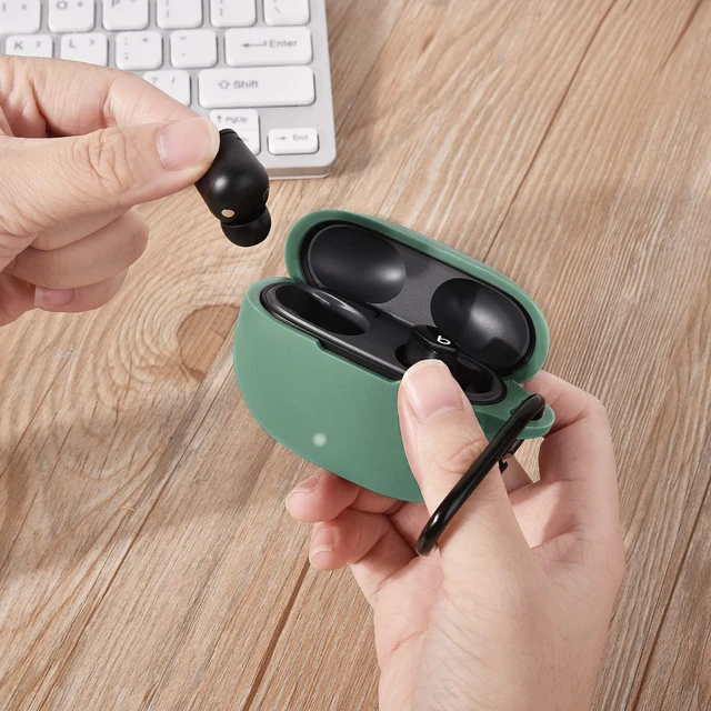 Alt view image 4 of 5 - Silicone Case Compatible with Beats Studio Buds Case 2021 Soft Protective Cover for Beats Wireless Earbuds with Keychain (Cactus Green)