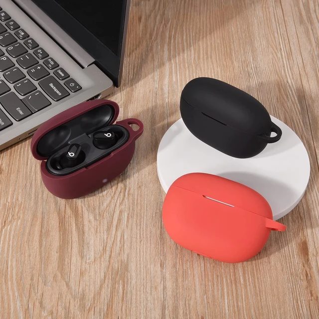 Alt view image 7 of 7 - Silicone Case Compatible with Beats Studio Buds Case 2021 Soft Protective Cover for Beats Wireless Earbuds with KeychainBlack