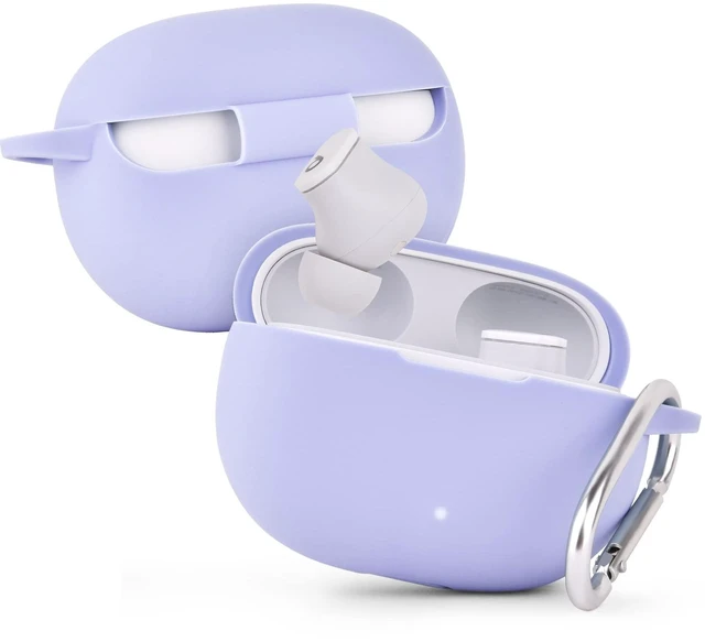 Alt view image 2 of 7 - Silicone Case Compatible with Beats Studio Buds Case 2021 Soft Protective Cover for Beats Wireless Earbuds with Keychain (Lilac)