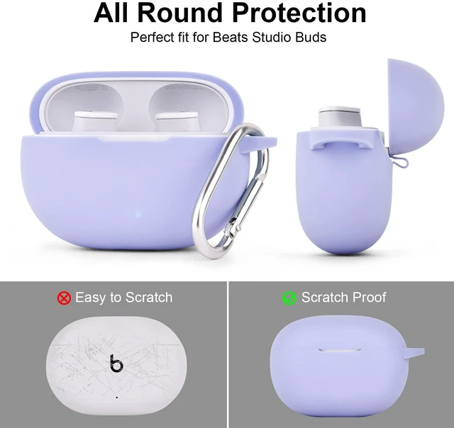 Alt view image 4 of 7 - Silicone Case Compatible with Beats Studio Buds Case 2021 Soft Protective Cover for Beats Wireless Earbuds with Keychain (Lilac)