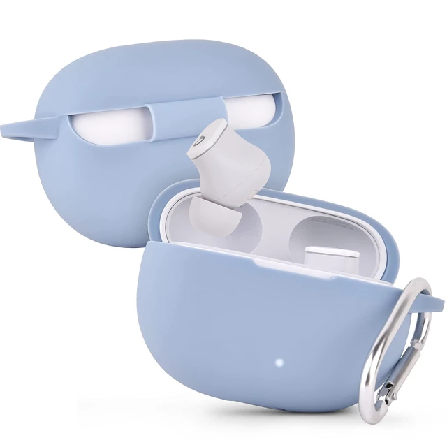 Alt view image 2 of 7 - Silicone Case Compatible with Beats Studio Buds Case 2021 Soft Protective Cover for Beats Wireless Earbuds with Keychain (Grayish Blue)