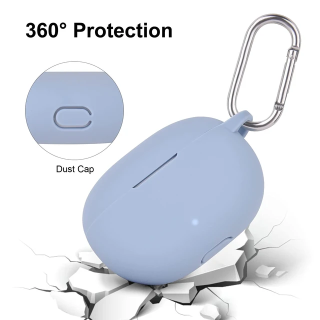 Alt view image 3 of 7 - Silicone Case Compatible with Beats Studio Buds Case 2021 Soft Protective Cover for Beats Wireless Earbuds with Keychain (Grayish Blue)