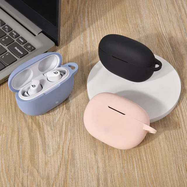 Alt view image 7 of 7 - Silicone Case Compatible with Beats Studio Buds Case 2021 Soft Protective Cover for Beats Wireless Earbuds with Keychain (Grayish Blue)