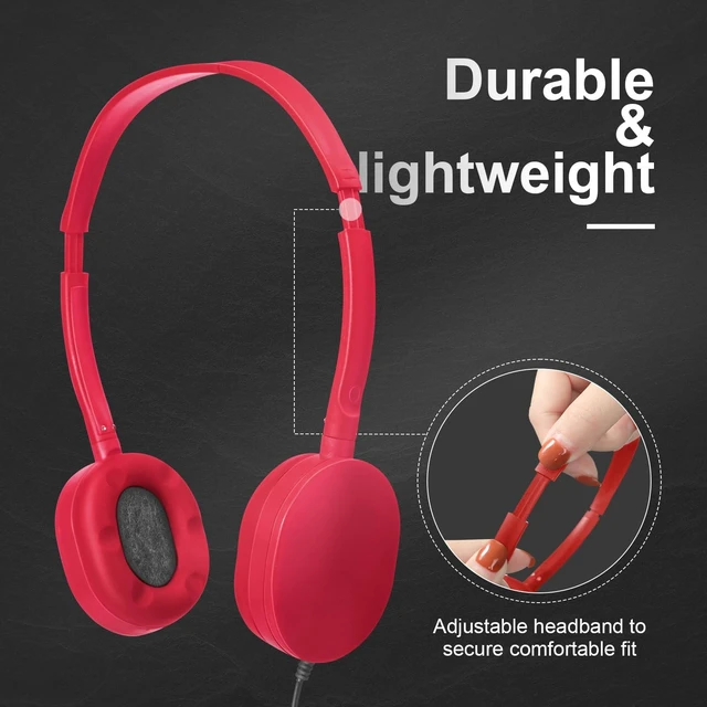 Alt view image 4 of 7 - 30 Pack Wired Headphones, Adjustable On Ear Headphones, Multi-colors with Stereo, Earbuds for Schools, Laptop, Travel, Plane, Tablet