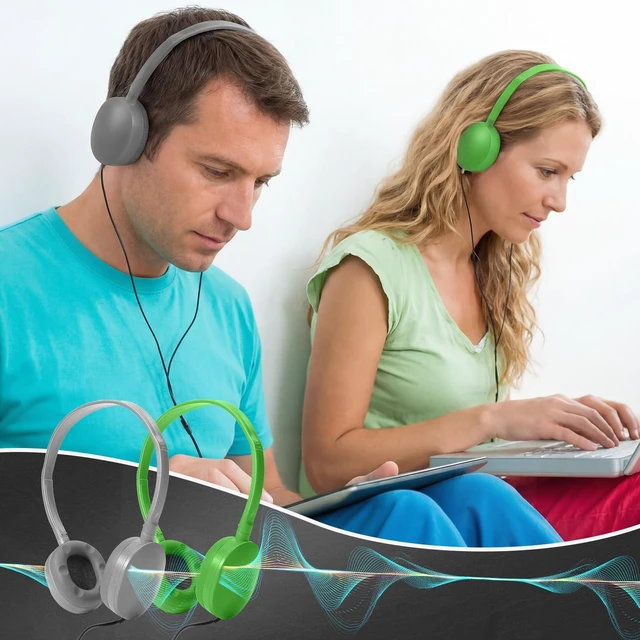 Alt view image 7 of 7 - 30 Pack Wired Headphones, Adjustable On Ear Headphones, Multi-colors with Stereo, Earbuds for Schools, Laptop, Travel, Plane, Tablet