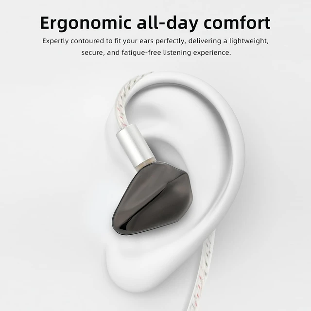 Alt view image 7 of 7 - Loric IEMs, PU+ Titanium Diaphragm Drive in-Ear Monitors, Dual-Magnet & Dual-Chamber Driver, Ultralight Zinc Alloy Wired Earbuds, Detachable 160-Core Silver-Plated Cable(Black, USB-C)