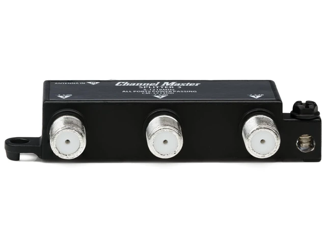 Alt view image 3 of 4 - 3-Way Splitter Distributes Digital HDTV Antenna Signal to 3 TVs, One Input and Three Outputs, Power Passing for Preamplifiers and Boosters, Low-Loss Design, Indoor/Outdoor