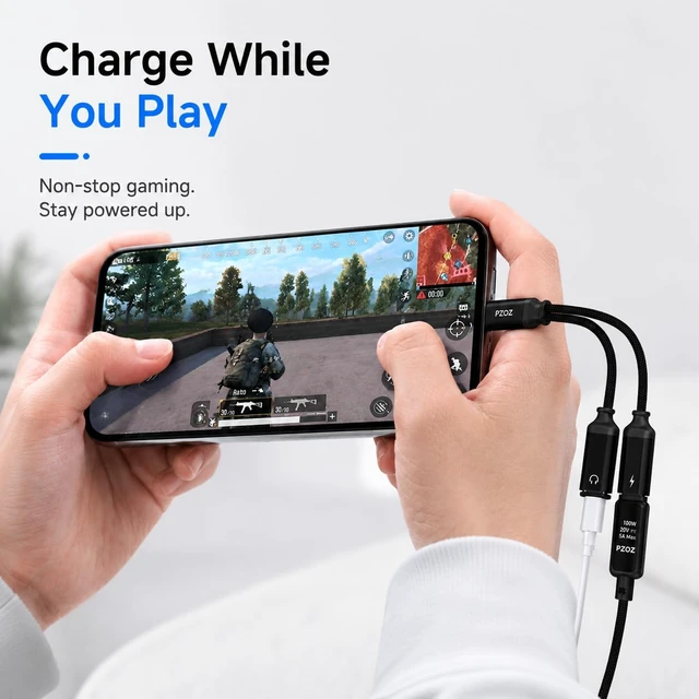 Alt view image 4 of 7 - USB C Headphone Adapter, 100W Audio Charging Splitter for iPhone 2-in-1 USB-C adapter lets you charge and use wired headphones at the same time, perfect for music, gaming and calls