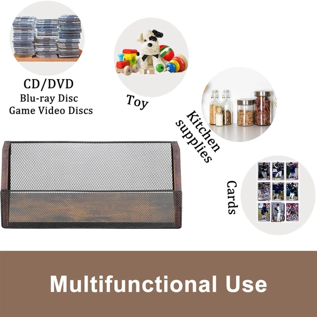Alt view image 4 of 7 - 2 Pack CD Storage Rack Holds 76 Full/152 Slim CDs Desktop/Closet CD/DVD Rack, Space-saving, Holds Game Cases/Papers/Cards, Sturdy Metal, Compact