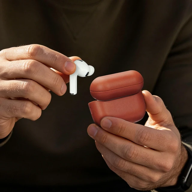 Alt view image 7 of 7 - Genuine Leather AirPods Pro 3 Case Compatible with MagSafe Handcrafted Vintage Leather Develops Unique Patina. Shockproof Drop Protection Ideal for Business Commute and Daily Use