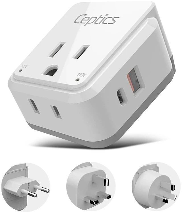 Main image of China, Malaysia Power Adapter Travel Set, 20W PD & QC, Safe Dual USB & USB-C 3.1A2 USA Outlet - Compact-Use in Hong Kong, Kuwait, Singapore, Iraq - Includes Type G, I, C SWadAPt Attachments