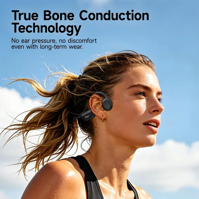 Alt view image 2 of 7 - Bone Conduction Headphones Bluetooth 6.0 - IPX7 Waterproof Bone Conduction, Bluetooth 6.0, IPX7 Waterproof, Wireless Headphones