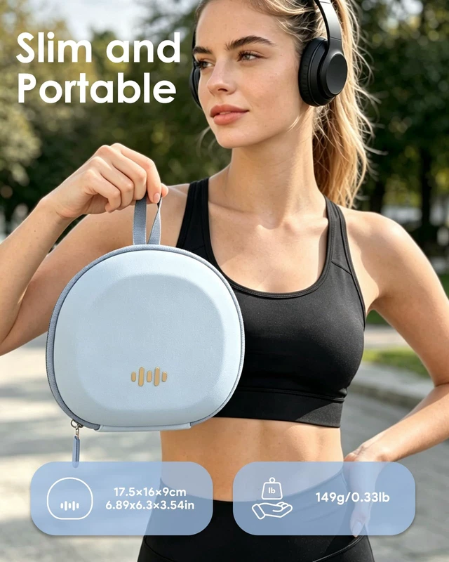 Alt view image 6 of 7 - Headphone Case Hard Shell for BERIBES/Beats/Soundcore Anker/Bose/KVIDIO Fits TOZO/Skullcandy/Foldable Over-Ear Headphones Portable Travel Organizer Bag
