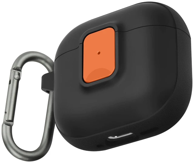 Main image of for AirPods 4 Case, Black Orange Compatible with Apple AirPods 4th Generation Case (2024), Two-Tone Effect, with Safety Lock & Carabiner