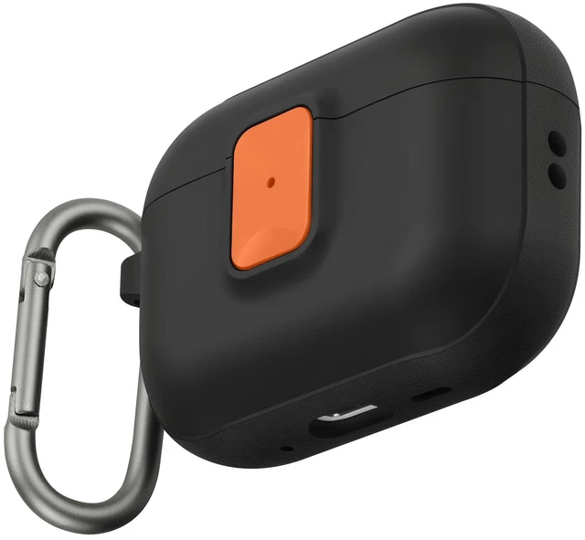 Main image of for AirPods Pro 3 Case, Black Orange Compatible with Apple AirPods Pro 3rd Generation Case (2025), Two-Tone Effect, with Safety Lock & Carabiner