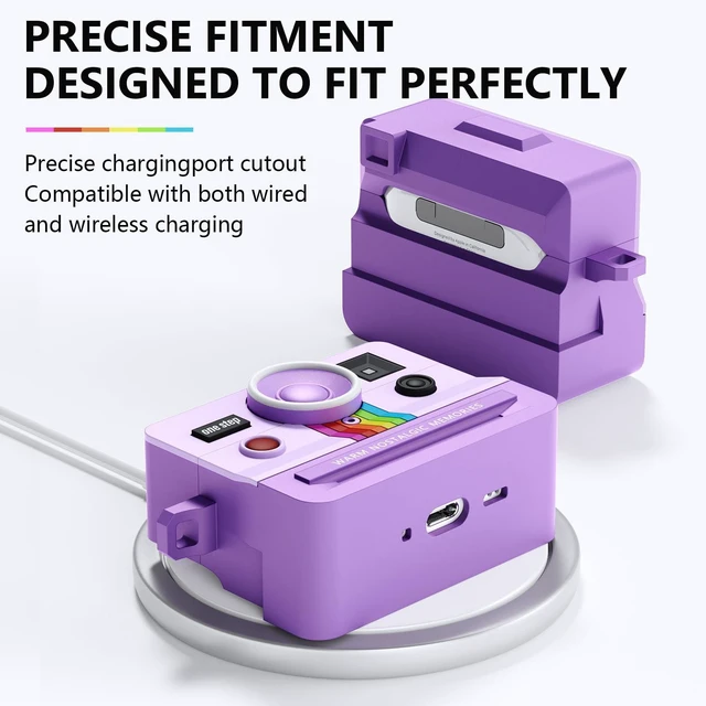 Alt view image 4 of 7 - Compatible with AirPods AirPods Pro 2 Case,Silicone Cover Retro Camera Design Case,Shock Resistant,Full Protection for AirPods Pro 2rd 1st Generation Cases