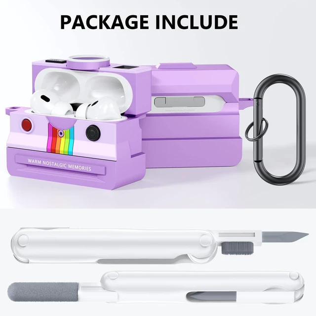 Alt view image 5 of 7 - Compatible with AirPods AirPods Pro 2 Case,Silicone Cover Retro Camera Design Case,Shock Resistant,Full Protection for AirPods Pro 2rd 1st Generation Cases