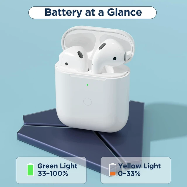 Alt view image 5 of 7 - Wireless airpod Charging case for 1 & 2 Gen Light-ning Port Replacement Charger for AirPods 1st & 2nd Generation with Fast Pairing Sync Button (No Earbuds)