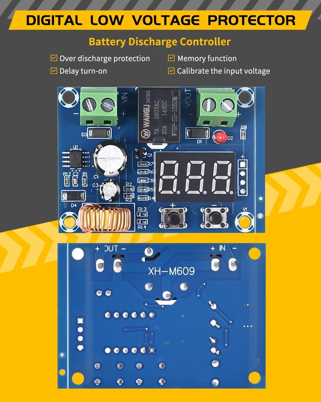 Alt view image 7 of 7 - 6pcs 12V-36V DC Voltage Protection Module Digital Low Voltage Protector Disconnect Switch Over Discharge Protection Module