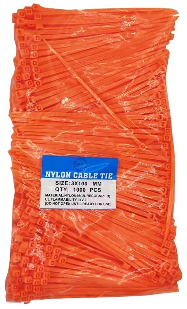 Main image of 4 Inch length, 18lb Small size Self Locking Nylon Cable Zip Ties -1000 Piece (orange)