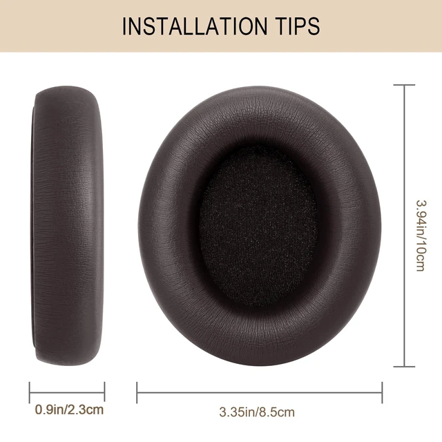 Alt view image 6 of 7 - Ear Pads Replacement for Studio Pro - GVOEARS Ear Cushions for Beats Studio Pro Wireless Over Ear Headphones, Protein Leather Strong Adhesive (Deep Brown)