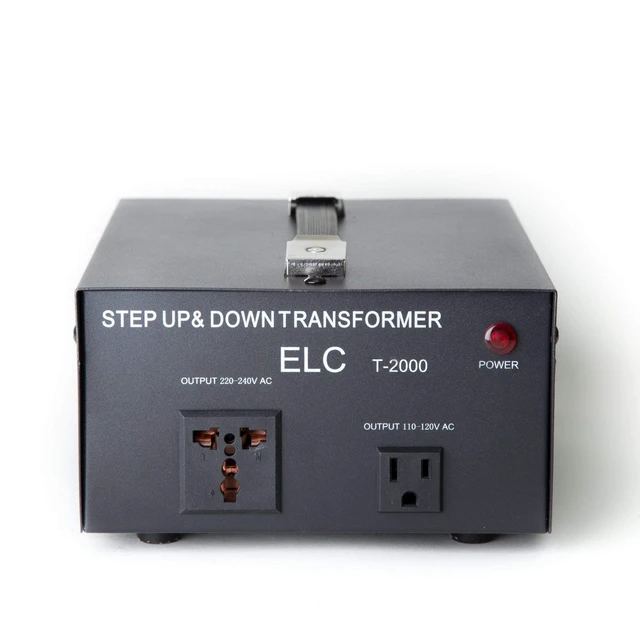 Alt view image 2 of 3 - T Series 2000 Watt Voltage Converter Transformer - Step Up/Down - 110v to 220v / 220v to 110v Power Converter - Circuit Breaker Protection, CE Certified