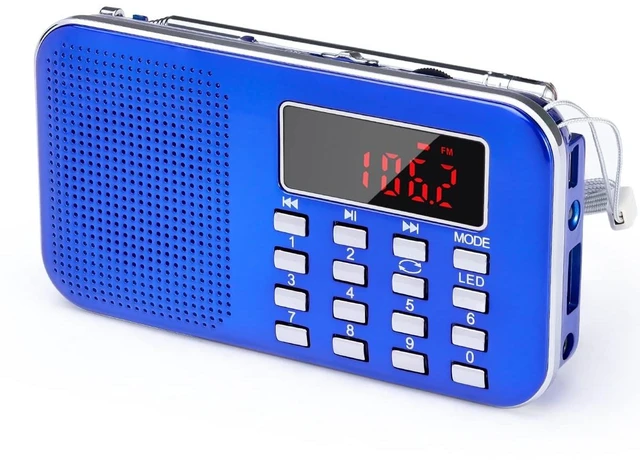 Main image of Mini Portable Radio AM FM Pocket Radio with MP3 Support Micro SD/TF Card/USB Playback, LED Flashlight, Auto Scan Save, 1200mAh Rechargeable Battery Operated, Digital Radios
