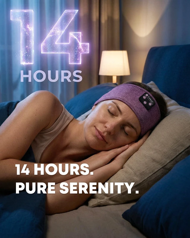 Alt view image 7 of 7 - Sleep Headphones Bluetooth 5.4 Headband, Sleeping Headphones with Built-in HD Stereo Speaker for Side Sleepers, Wireless Music Headband Headphones for Sports, Meditation, Yoga, Travel