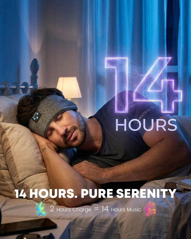 Alt view image 7 of 7 - Sleep Headphones Bluetooth 5.4 Headband, Sleeping Headphones with Built-in HD Stereo Speaker for Side Sleepers, Wireless Sports Headband Earphones for Running, Yoga, Meditation