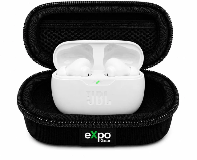 Alt view image 2 of 7 - Vibe Beam 2 True Wireless Noise Cancelling Earbuds Pure Bass Sound, Smart Ambient, 4 Mics, 40H Battery, IP54 Water Resistant (White) with Expo Gear Weather-Resistant Hard-Shell Case