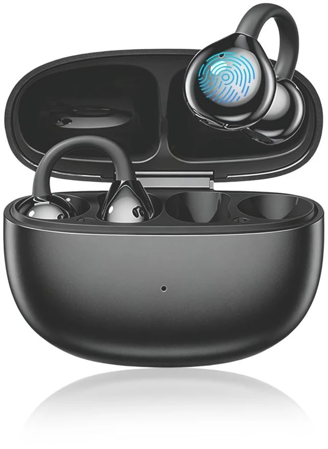 Main image of Open Ear Clip Headphones, Wireless Earbuds Bluetooth 5.4 The Over Ear Buds Earphones Built-in Mic with Ear Hooks, 36H Playtime,for iOS and Android (Black)