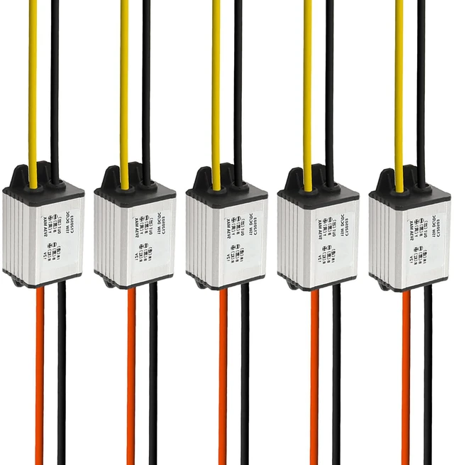 Main image of 5Pcs 12V to 5V DC Converter Car Power Voltage, Waterproof DC 6.3-22V 12V Step Down to 5V 3A 15W Voltage Regulator Buck Converter Power Supply Step-Down Module Compatible with Vehicle Car Truck Volt