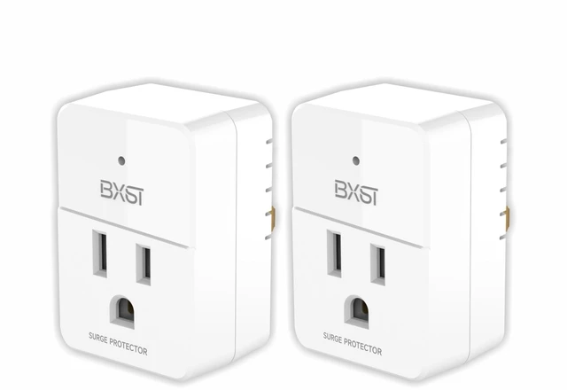 Main image of Single Outlet Surge Protector, Mini Surge Protector for Refrigerators, PC, TV and Home Appliances, Flat Plug Wall Mount Power Suppressor with LED Indicators, 15A, 1800W, 120V, 2 Pack