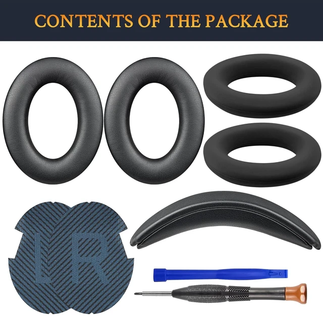 Alt view image 5 of 7 - Replacement Kit for Bose SoundLink AE2 (Model BA2) - Black (Ear Pads Cushions+Headband+Silicone Sweat Cover) for SoundLink Around-Ear II Headphones