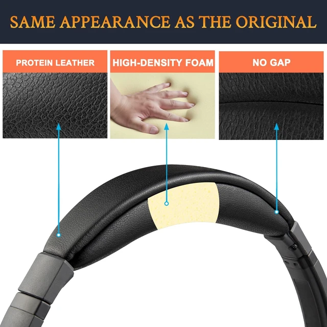 Alt view image 7 of 7 - Replacement Kit for Bose SoundLink AE2 (Model BA2) - Black (Ear Pads Cushions+Headband+Silicone Sweat Cover) for SoundLink Around-Ear II Headphones