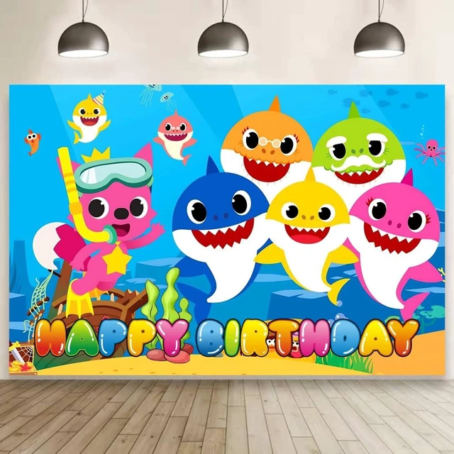 Main image of Shark Theme Birthday Decorations Backdrop for Kids Party Supplies (5x3ft)