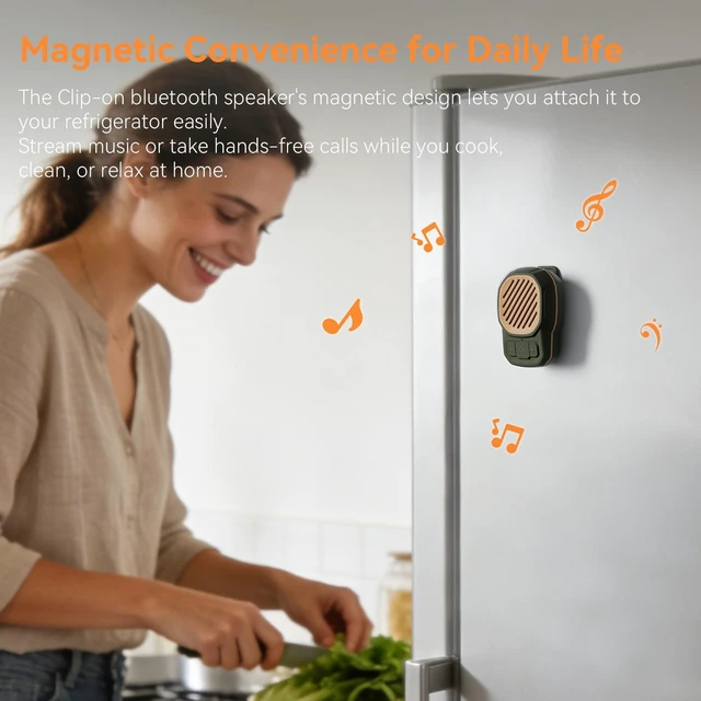 Alt view image 5 of 7 - Wearable Bluetooth Speaker, Magnetic Clip on Mini Speaker, TWS Built-in Mic Small Portable Speaker, IPX6 Waterproof, 2.2oz, 5.4 Bluetooth, Hands-Free Call, Gifts for Men Women, Outdoor Indoor Golf