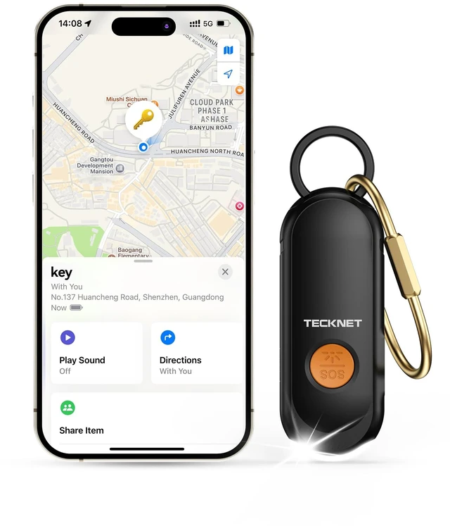 Main image of Personal Safety Alarm, 130dB Rechargeable Alarm Keychain with LED Flashlight, Apple Find My Bluetooth Tracker, Safe Self Defense Alarm Emergency SOS for Women Students & Night Running