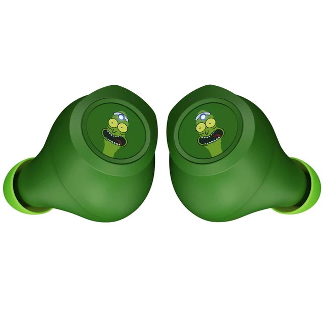Alt view image 2 of 7 - Rick and Morty Portal Wireless Bluetooth Earbuds with Charging Case, Built-in Mic, 30 Hr Playtime, Officially Licensed Rick and Morty Gifts for Men, Women, Teens and All Fans (Pickle Rick)