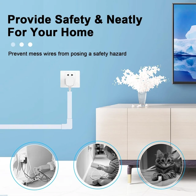 Alt view image 7 of 7 - Cord Hider, 315 Inch Cable Cover Raceway Kit for Cable Management, Wire Covers for Cords, Cord Covers for Wires on Wall, Simple and Easy Installation, 20 Pack Wire Hider, White