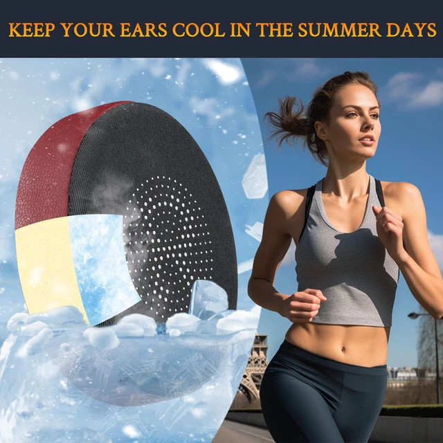 Alt view image 4 of 5 - Cooling Gel Earpads Replacement for Jabra Evolve2 65 (Evolve 2 65MS 65UC MS UC)/Evolve2 40 (40UC 40MS USB)/Elite 45h On-Ear Wireless Headset, Ear Pads Cushions with Ice Silk Fabric - Burgundy