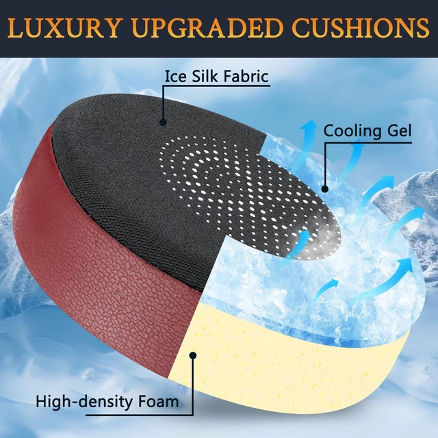Alt view image 3 of 5 - Cooling Gel Earpads Replacement for Jabra Evolve2 65 (Evolve 2 65MS 65UC MS UC)/Evolve2 40 (40UC 40MS USB)/Elite 45h On-Ear Wireless Headset, Ear Pads Cushions with Ice Silk Fabric - Burgundy