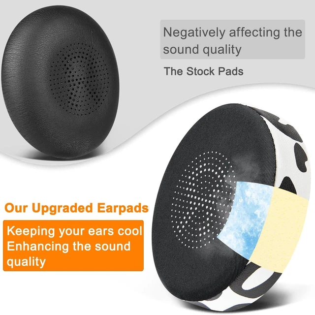 Alt view image 5 of 5 - Cooling Gel Earpads Replacement for Jabra Evolve2 65 (Evolve 2 65MS 65UC MS UC)/Evolve2 40 (40UC 40MS USB)/Elite 45h On-Ear Headset, Ear Pads Cushions with Ice Silk Fabric - Snow Leopard