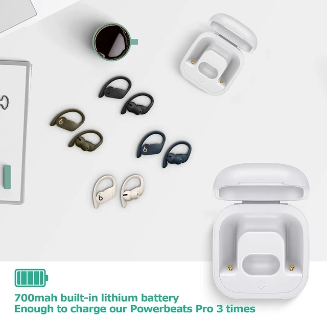 Alt view image 2 of 7 - Charging Case Replacement Compatible with Powerbeats Pro Charger with Bluetooth Pairing Sync Button & 700mAh Built-in Battery (Not Include Power Beats Earbuds) White