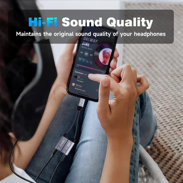 Alt view image 3 of 7 - Magnetic USB-C to 3.5mm Audio Adapter and Charger 2 in 1 Headphone Type C Adapter with PD 60W Fast Charging Dongle Cable for iPhone 17/16/15 Plus Pro Max, iPad Pro