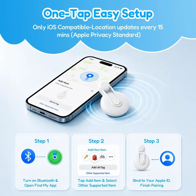 Alt view image 7 of 7 - Otag GPS Tracker for Kids, Bluetooth Child Tracker & Tracking Device 2 Pack for Children Safety, Key Finder Pet Backpack Locator, Find My App Compatible iPhone iPad iOS Devices, No Monthly Fee