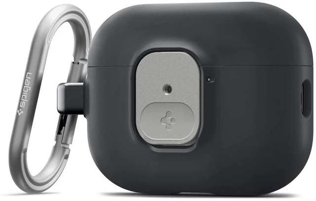Main image of Nano Pop Designed for AirPods Pro 3 Case (2025) with Lock Two-Tone Secure Locking Clip, Carabiner Included, Wireless Charging Compatible - Black Sesame